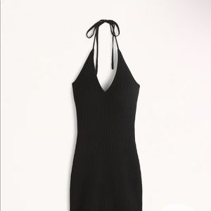 Abercrombie Elevated Halter Mini Dress Black